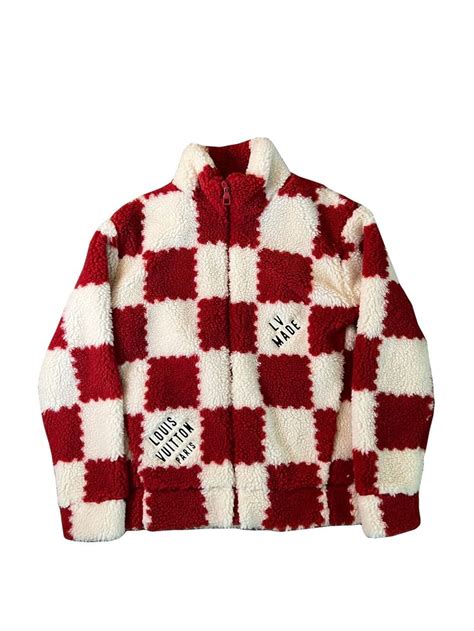 louis vuitton checkered jacket|louis vuitton fuzzy jacket.